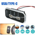 3 portar Type-C 2.1A USB-billaddare